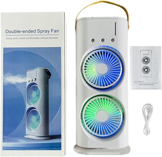 Dual-Mist Portable Fan – Instant 3-Second Cooling! ❄️